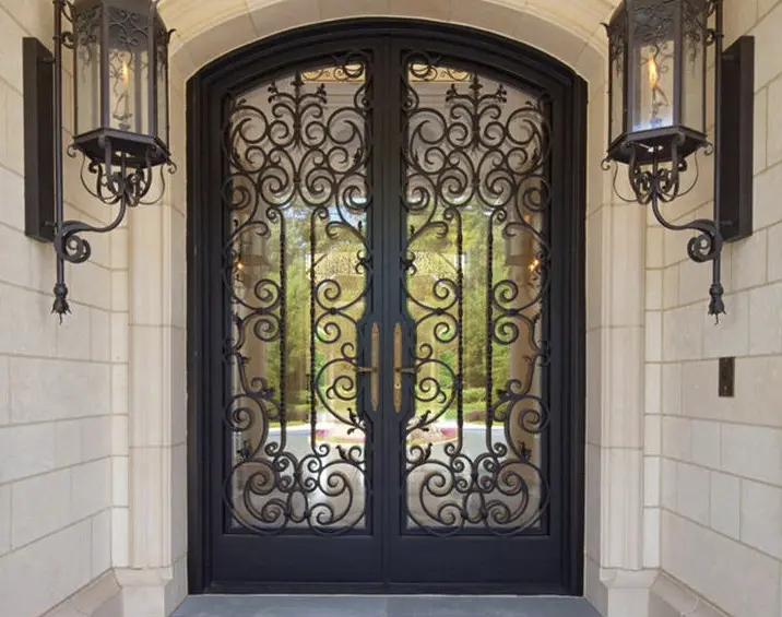 Outdoor waterproof metal main horizontal door with aluminum double-layer glass entrance safety horizontal door