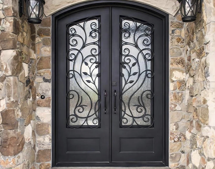 Outdoor waterproof metal main horizontal door with aluminum double-layer glass entrance safety horizontal door